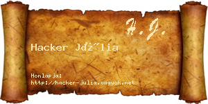 Hacker Júlia névjegykártya